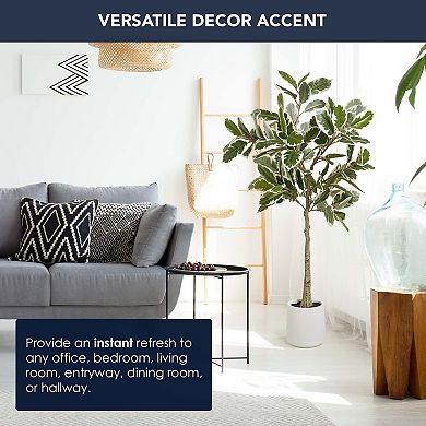 American Art Décor 60-in. Artificial Variegated Rubber Tree Plant Floor Decor
