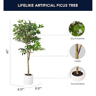 American Art Decor 60-in. Artificial Ficus Tree Plant Floor Decor