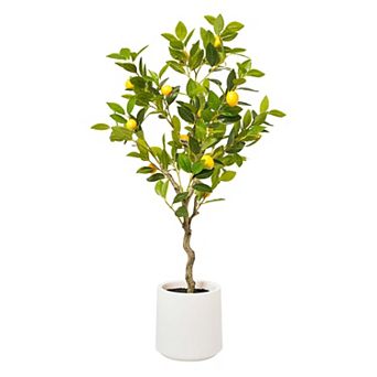 American Art Décor 48 in Artificial Lemon Tree Plant Floor Decor