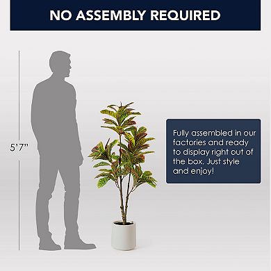 American Art Decor 48-in. Artificial Croton Tree Floor Decor