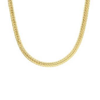 PRIMROSE Textured Flat Miami Cuban Frame Chain Necklace