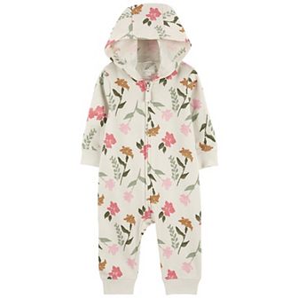 Baby Girl Carter's Floral Hooded Long Sleeve Jumpsuit