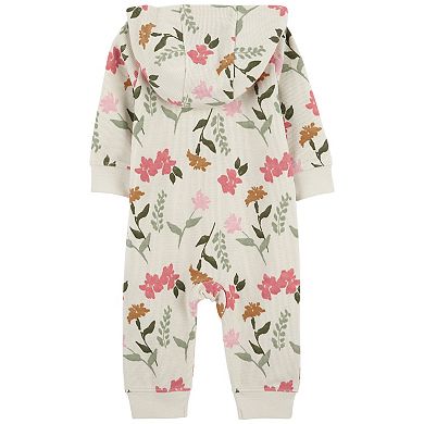 Carter's Floral Hooded Long-Sleeve Jumpsuit