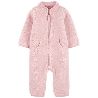 Baby Girl Carter's Sherpa Long Sleeve Jumpsuit