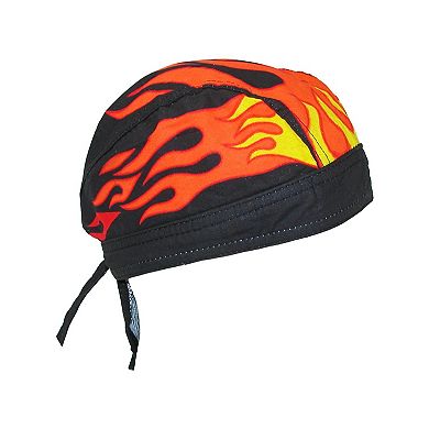 CTM Men's Cotton Lined Flames Do Rag Cap