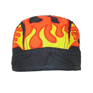 CTM Men's Cotton Lined Flames Do Rag Cap