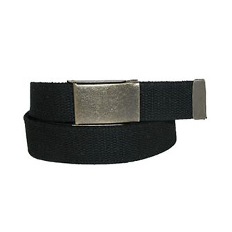 CTM Men's Big & Tall Fabric Belt with Brass Flip Top Buckle