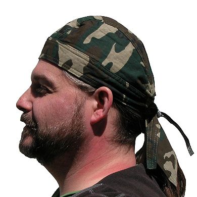 CTM Men's Cotton Camo Do Rag Cap with Premium Lining