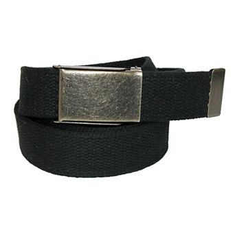 CTM Men's Big & Tall Fabric Belt with Nickel Flip Top Buckle