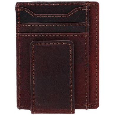 CTM Men's Leather Front Pocket Money Clip