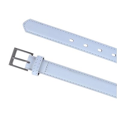 CTM Kid's Leather 1 inch Dress Belt with Square Buckle