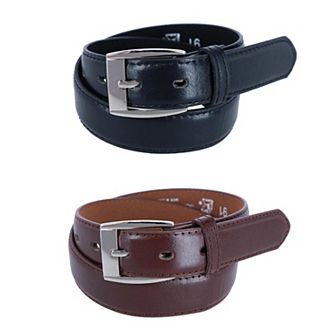 CTM Kids Smooth Leather Dress Belt (Pack of 2)