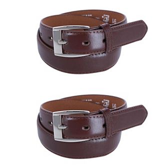 CTM Kids Smooth Leather Dress Belt (Pack of 2)