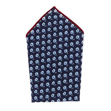 CTM Men's Cotton Petite Flowers Bow Tie and Hanky Set