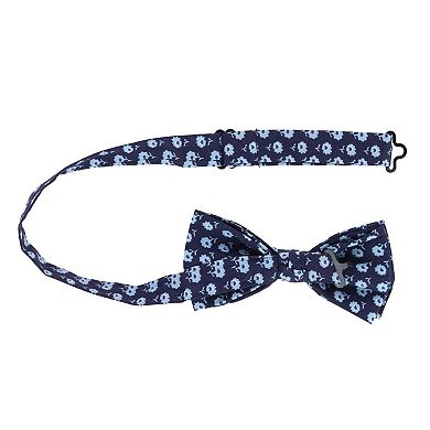CTM Men's Cotton Petite Flowers Bow Tie and Hanky Set