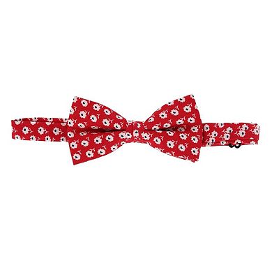CTM Men's Cotton Petite Flowers Bow Tie and Hanky Set
