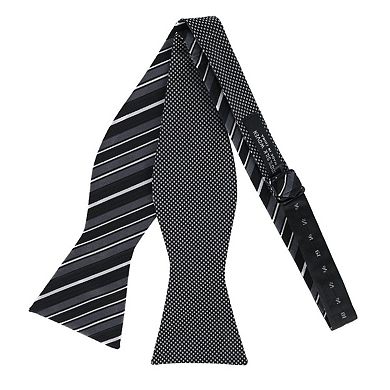 CTM Men's Silk Free Style Reversible Bow Tie