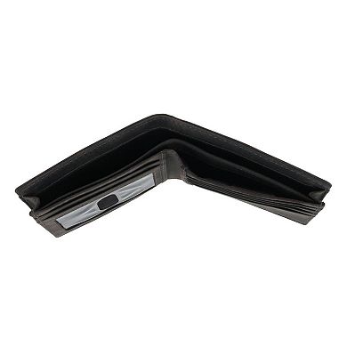 CTM Men's Leather Expandable Bill Slot Bifold Wallet