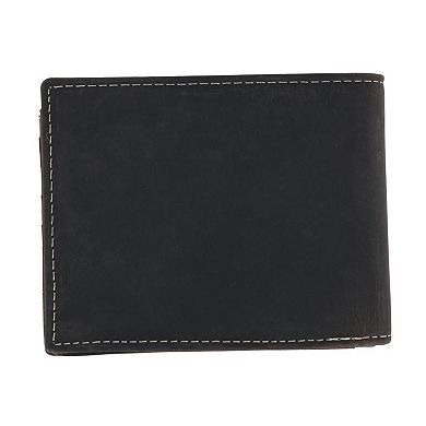 CTM Men's Leather Expandable Bill Slot Bifold Wallet