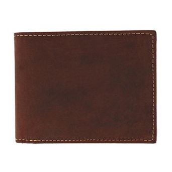 CTM Men's Leather Expandable Bill Slot Bifold Wallet