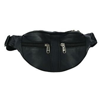 CTM Genuine Leather Multi Pocket Waist Pack