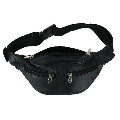 CTM Genuine Leather Multi Pocket Waist Pack