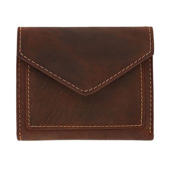 CTM Men's Leather Envelope Style Trifold Wallet