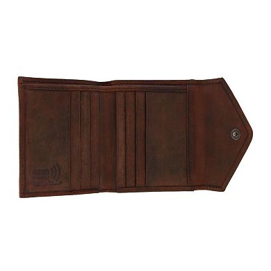 CTM Men's Leather Envelope Style Trifold Wallet