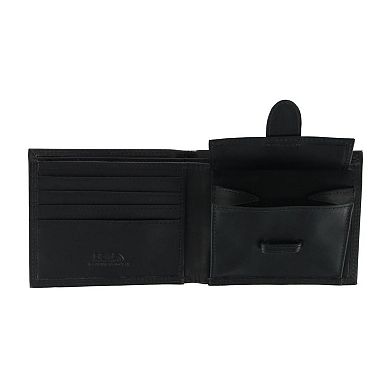 CTM Men's Pull Up Leather Bifold Wallet with Coin Pocket