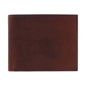 CTM Men's Pull Up Leather Bifold Wallet with Coin Pocket