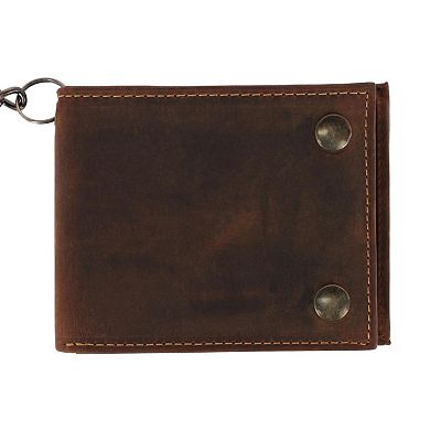 CTM Men's Leather Bifold Chain Wallet