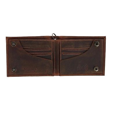 CTM Men's Leather Bifold Chain Wallet