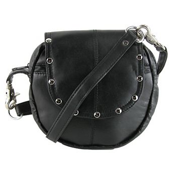 CTM Leather Studded Biker Belt Waistpack