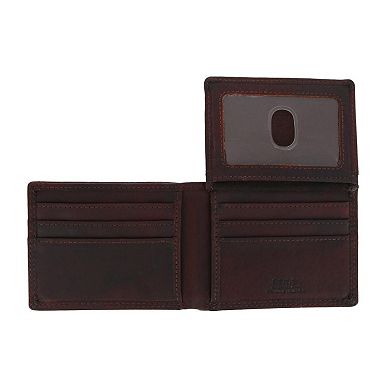CTM Men's RFID Vintage Leather Bifold Wallet with ID Flap