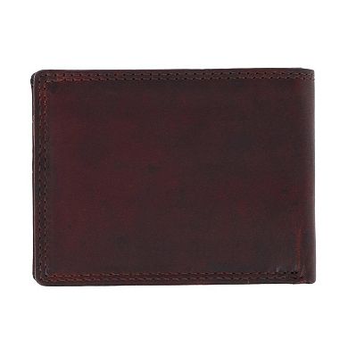 CTM Men's RFID Vintage Leather Bifold Wallet with ID Flap