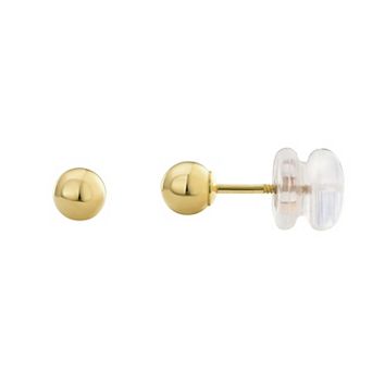Charming Girl 14k Gold Ball Stud Earrings
