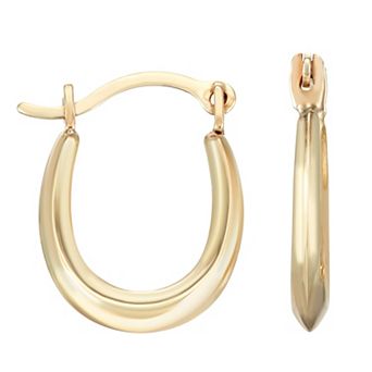 Charming Girl 14k Gold Oval Hoop Earrings
