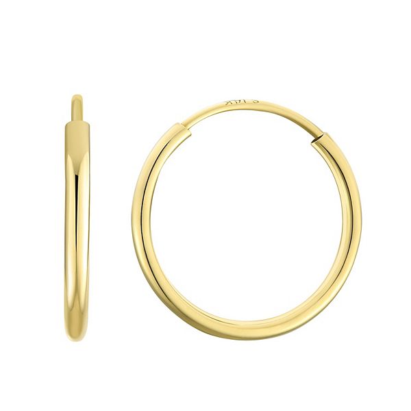 Charming Girl 14k Gold Endless Hoop Earrings - 14k Gold