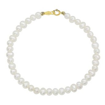 Charming Girl 14k Gold Freshwater Pearl Bracelet
