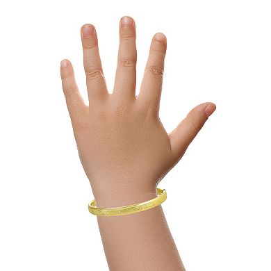 Charming Girl 14k Gold Filled Flower Etched Bangle Bracelet
