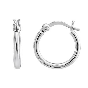 Charming Girl Kids' Sterling Silver 15mm Hoop Earrings