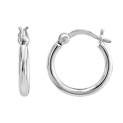 Charming Girl Kids' Sterling Silver 15mm Hoop Earrings
