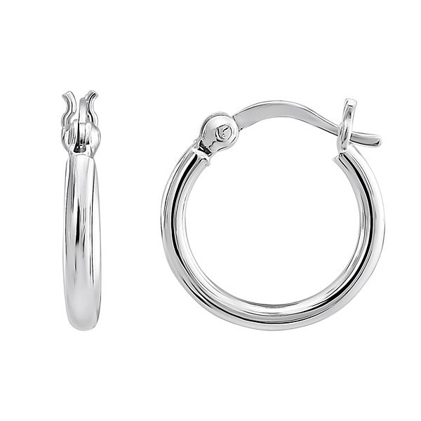 Charming Girl Kids' Sterling Silver 15mm Hoop Earrings