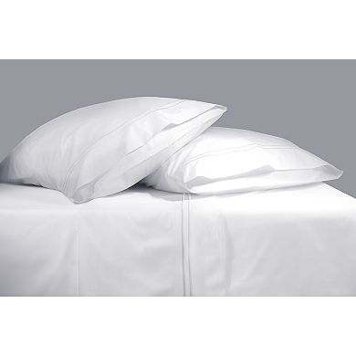 Pointehaven 300 Thread Count Embellished Cotton Percale Sheet Set or Pillowcases