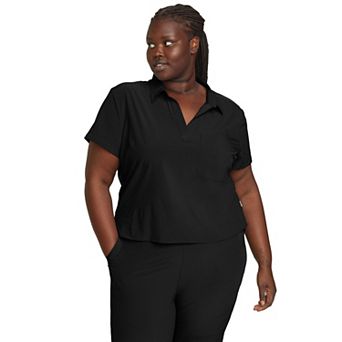 Plus Size Eddie Bauer Departure UPF 50 Collared Tee
