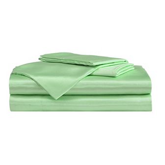 Betsey Johnson Solid Faux Satin Sheet Set