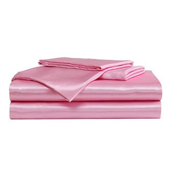 Betsey Johnson Solid Faux Satin Sheet Set
