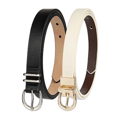 Women's LC Lauren Conrad 2-pc. Reversible Skinny Belt Set