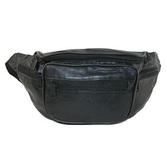 CTM Leather Multi Pocket Fanny Waist Pack