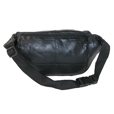 CTM Leather Multi Pocket Fanny Waist Pack
